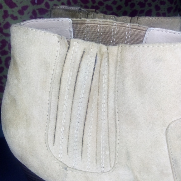 Zara Trafaluc Women's Tan Suede Block Heeled Boots - Picture 2 of 10